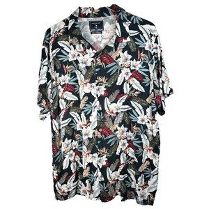 2/$30 Pacific Blue XL Rayon Lightweight Relaxed Fit Hawaiian Floral Tropical